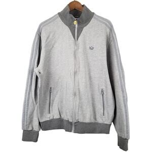 Adidas Full Zip Jacket Mock Neck Triple Stripe - XL